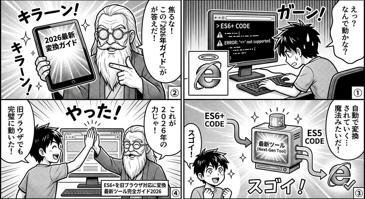 ES6+を旧ブラウザ対応に変換する最新ツール完全ガイド2026