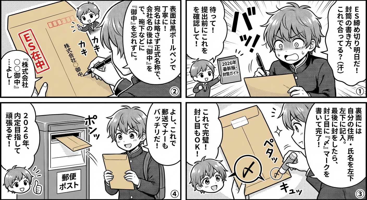 ES提出前に必読！2026年最新版・封筒の正しい書き方と送付マナー完全ガイド