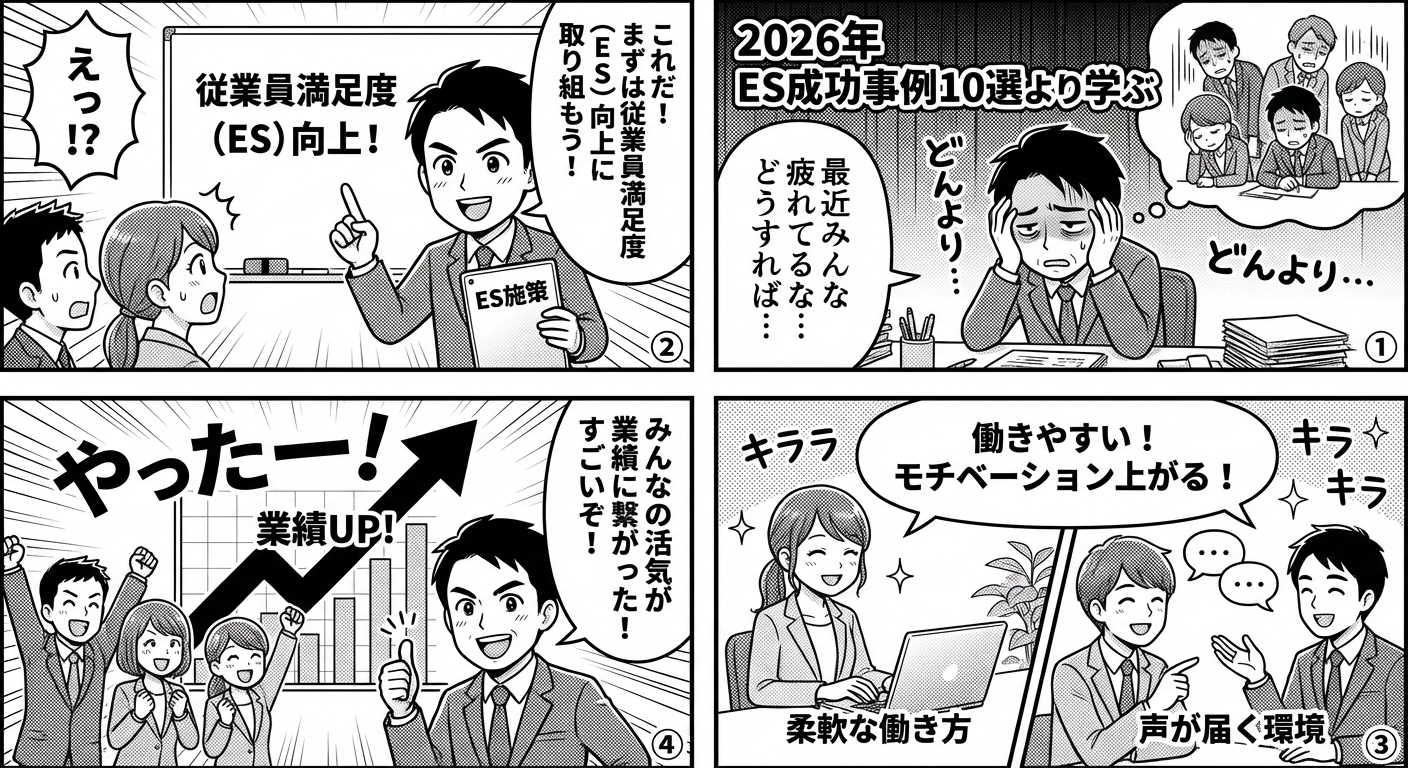 従業員満足度向上で業績アップ！2026年最新ES成功事例10選