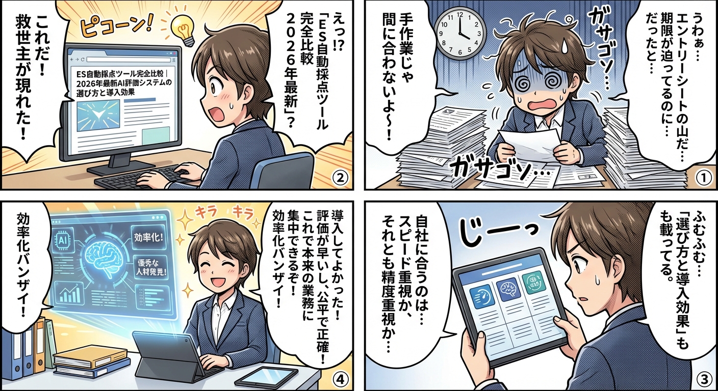ES自動採点ツール完全比較｜2026年最新AI評価システムの選び方と導入効果