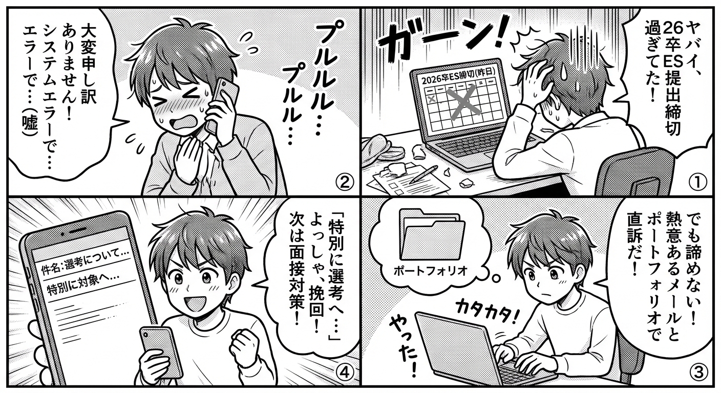 2026年卒ES提出忘れた時の緊急対処法と挽回策