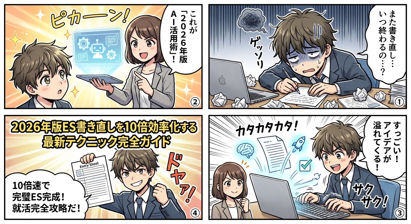 2026年版ES書き直しを10倍効率化する最新テクニック完全ガイド