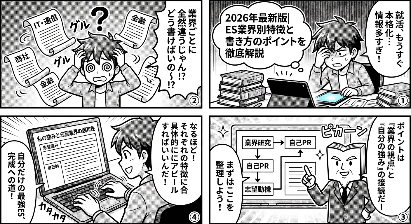 2026年最新版|ES業界別特徴と書き方のポイントを徹底解説