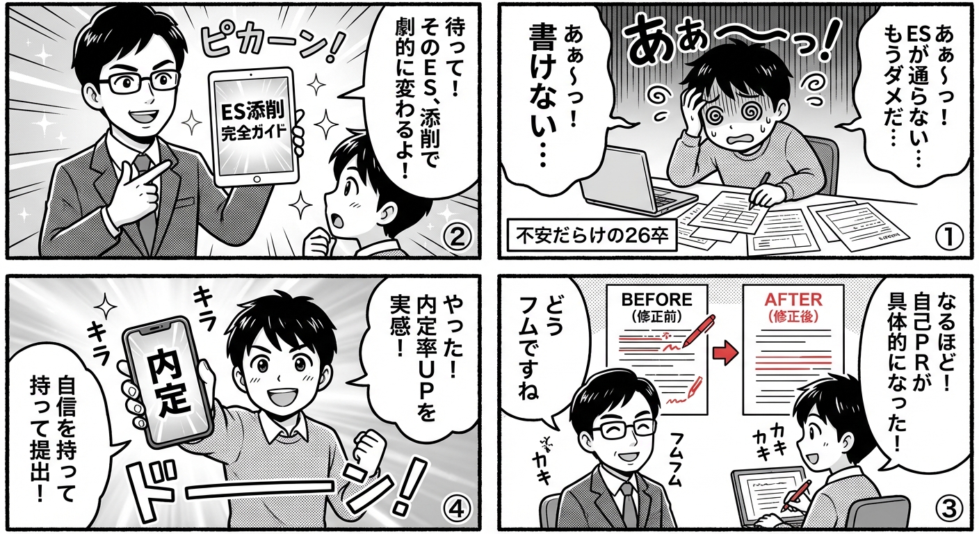 26卒必見！ES添削で内定率を上げる完全ガイド