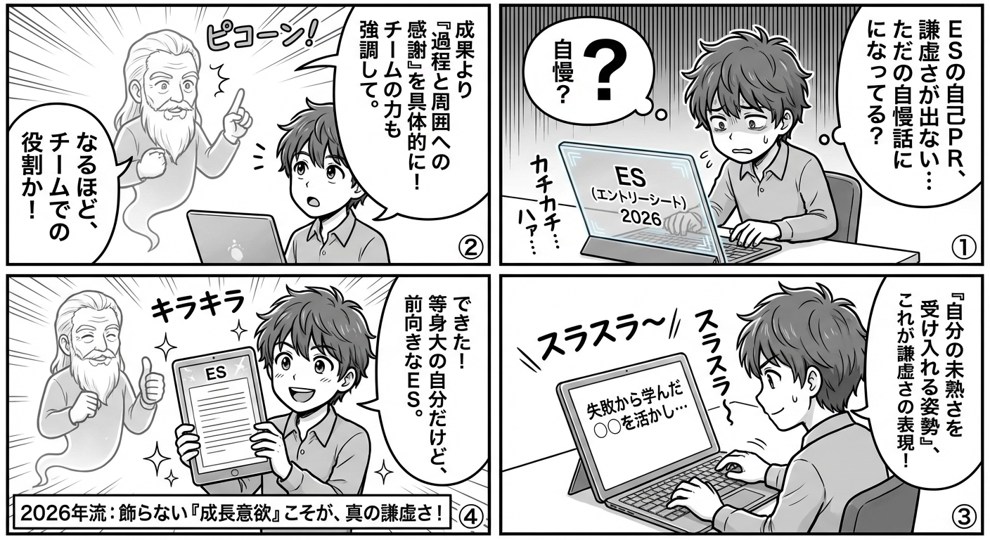 ES で謙虚さを伝える表現テクニック2026年版