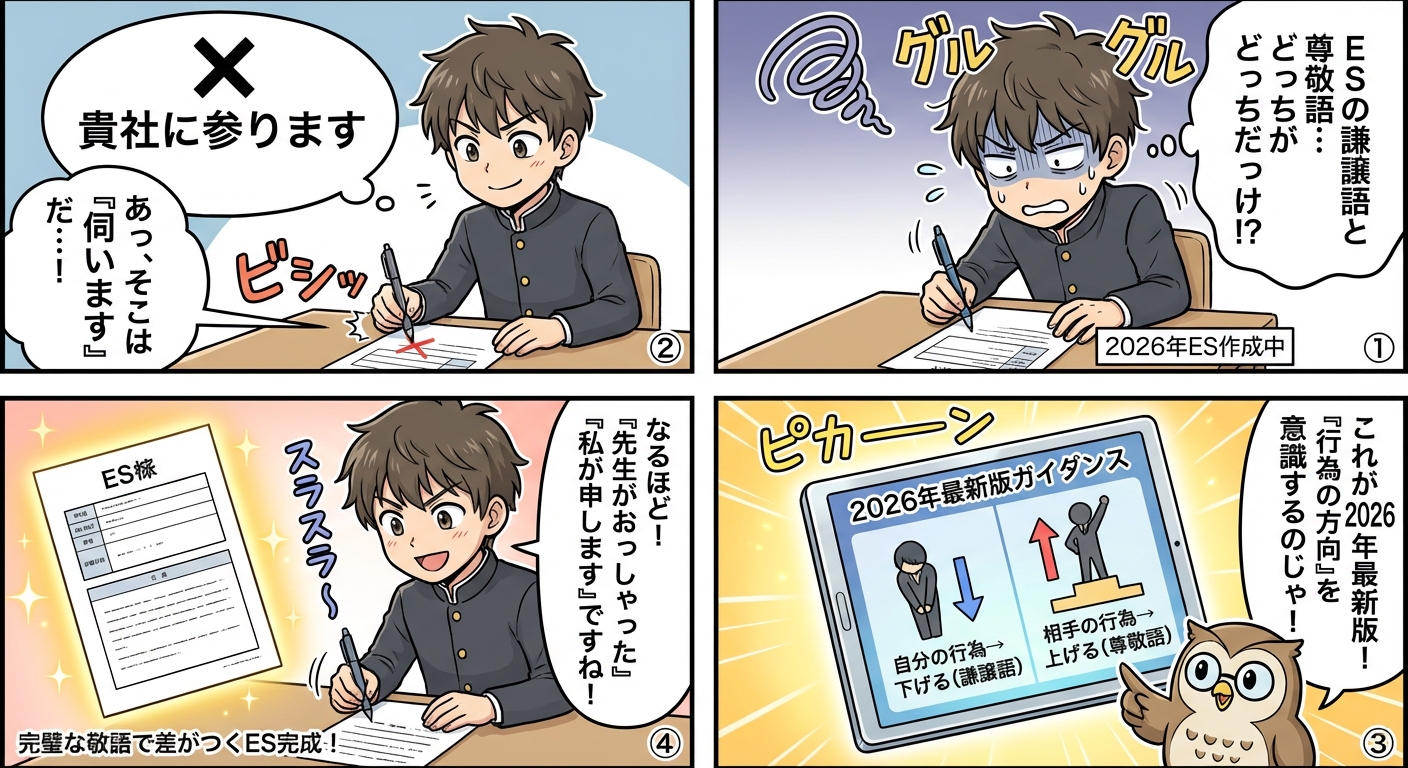 2026年最新版|ES作成で差がつく謙譲語と尊敬語の正しい使い分け完全ガイド