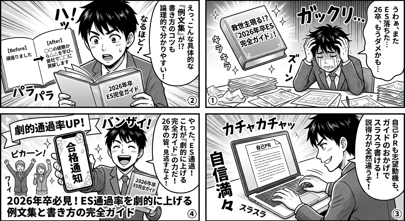 2026年卒必見！ES通過率を劇的に上げる例文集と書き方の完全ガイド