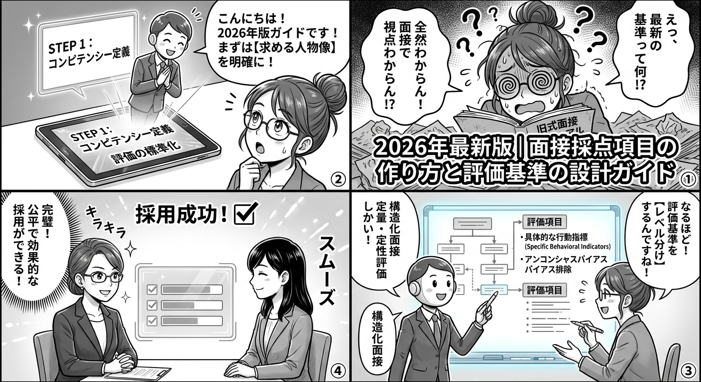 2026年最新版|面接採点項目の作り方と評価基準の設計ガイド