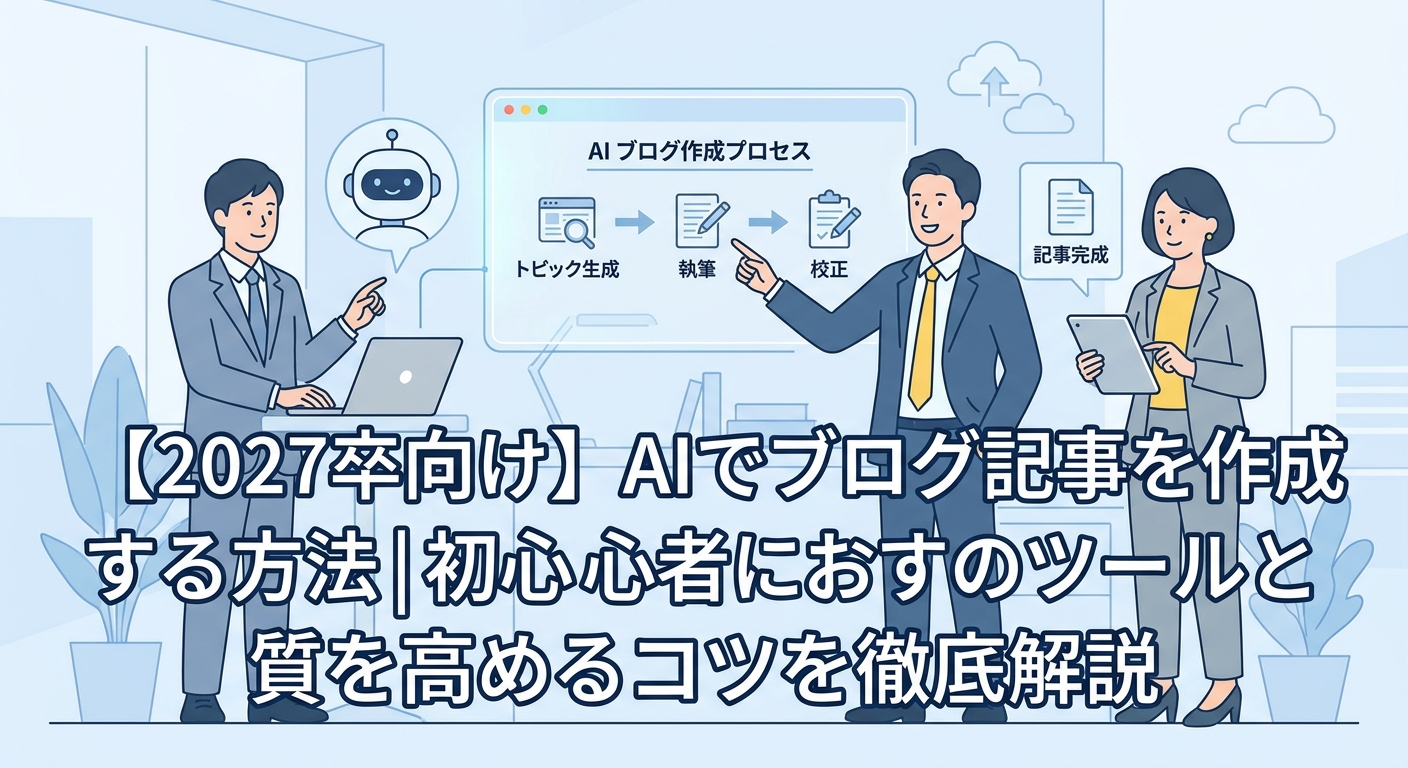 【2027卒向け】AIでブログ記事を作成する方法|初心者におすすめのツールと質を高めるコツを徹底解説