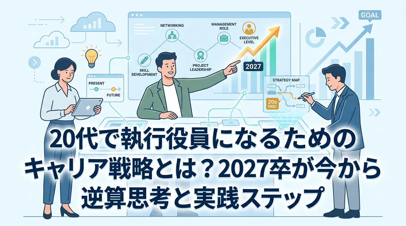 20代で執行役員になるためのキャリア戦略とは?2027卒が今から描くべき逆算思考と実践ステップ