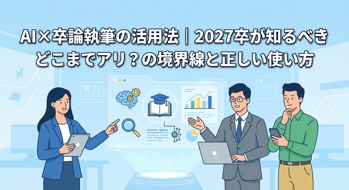 AI×卒論執筆の活用法｜2027卒が知るべきどこまでアリ？境界線と正しい使い方