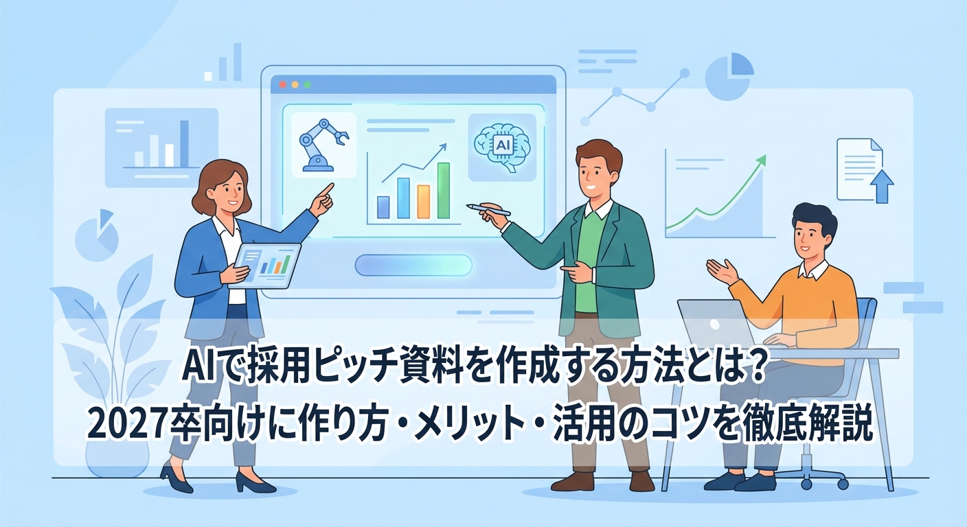 AIで採用ピッチ資料を作成する方法とは?2027卒向けに作り方・メリット・活用のコツを徹底解説