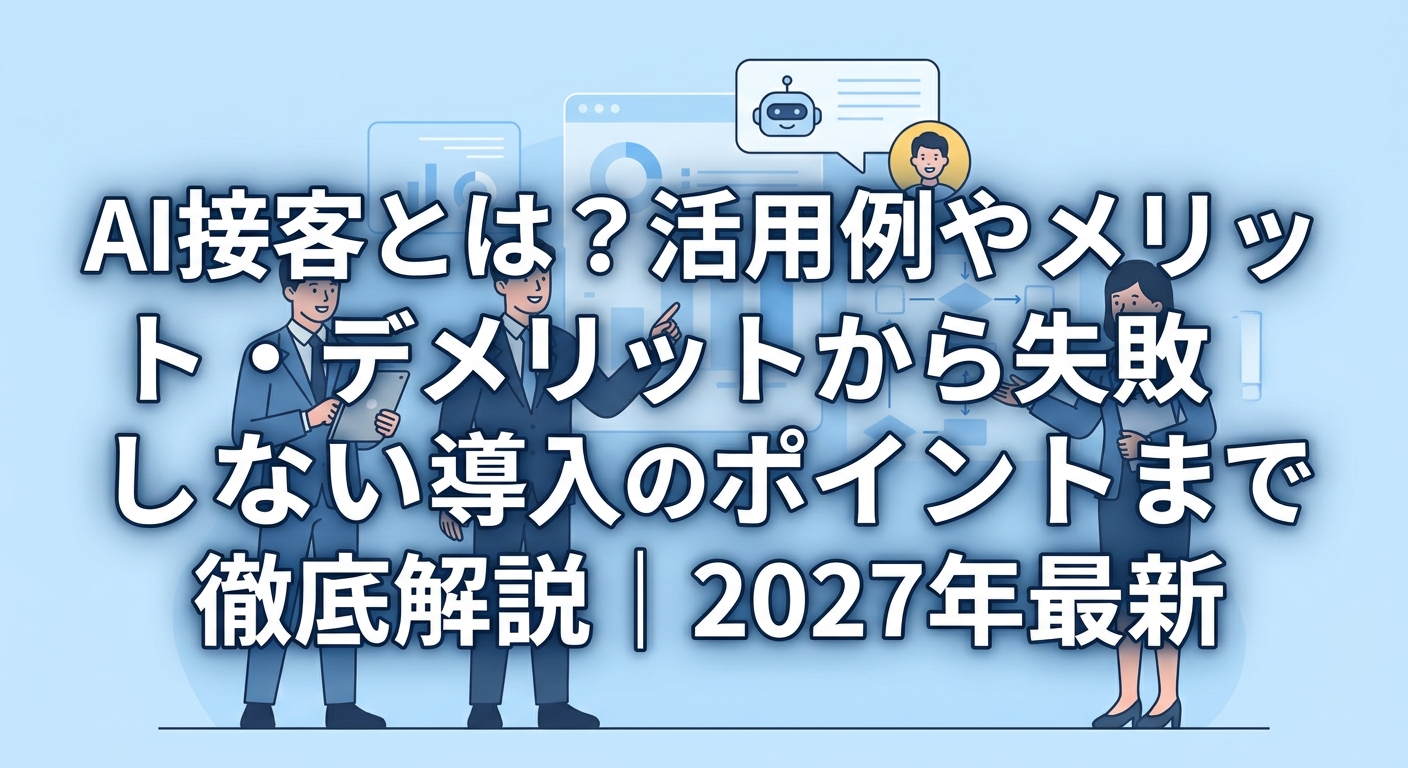 AI接客とは?活用例やメリット・デメリットから失敗しない導入のポイントまで徹底解説|2027年最新