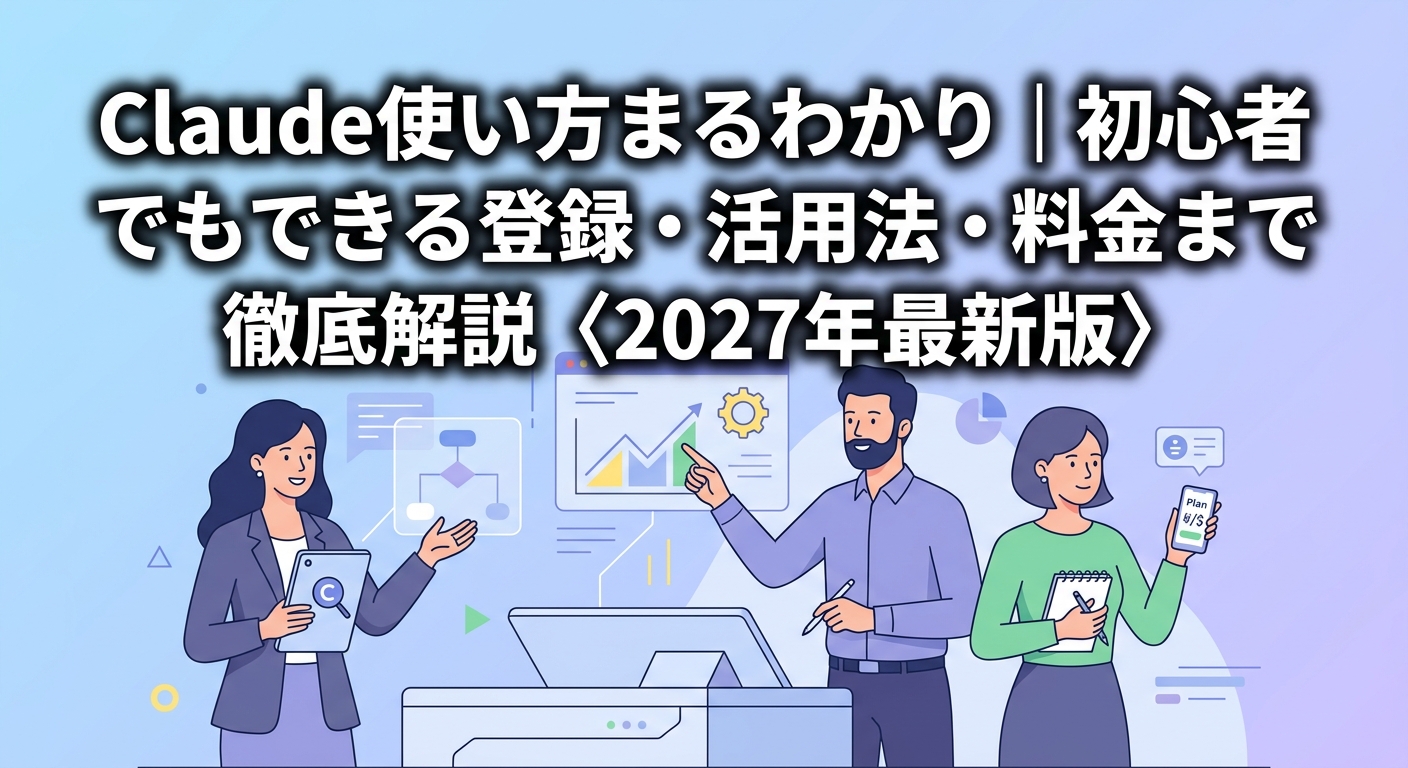 Claude使い方まるわかり｜初心者でもできる登録・活用法・料金まで徹底解説〈2027年最新版〉