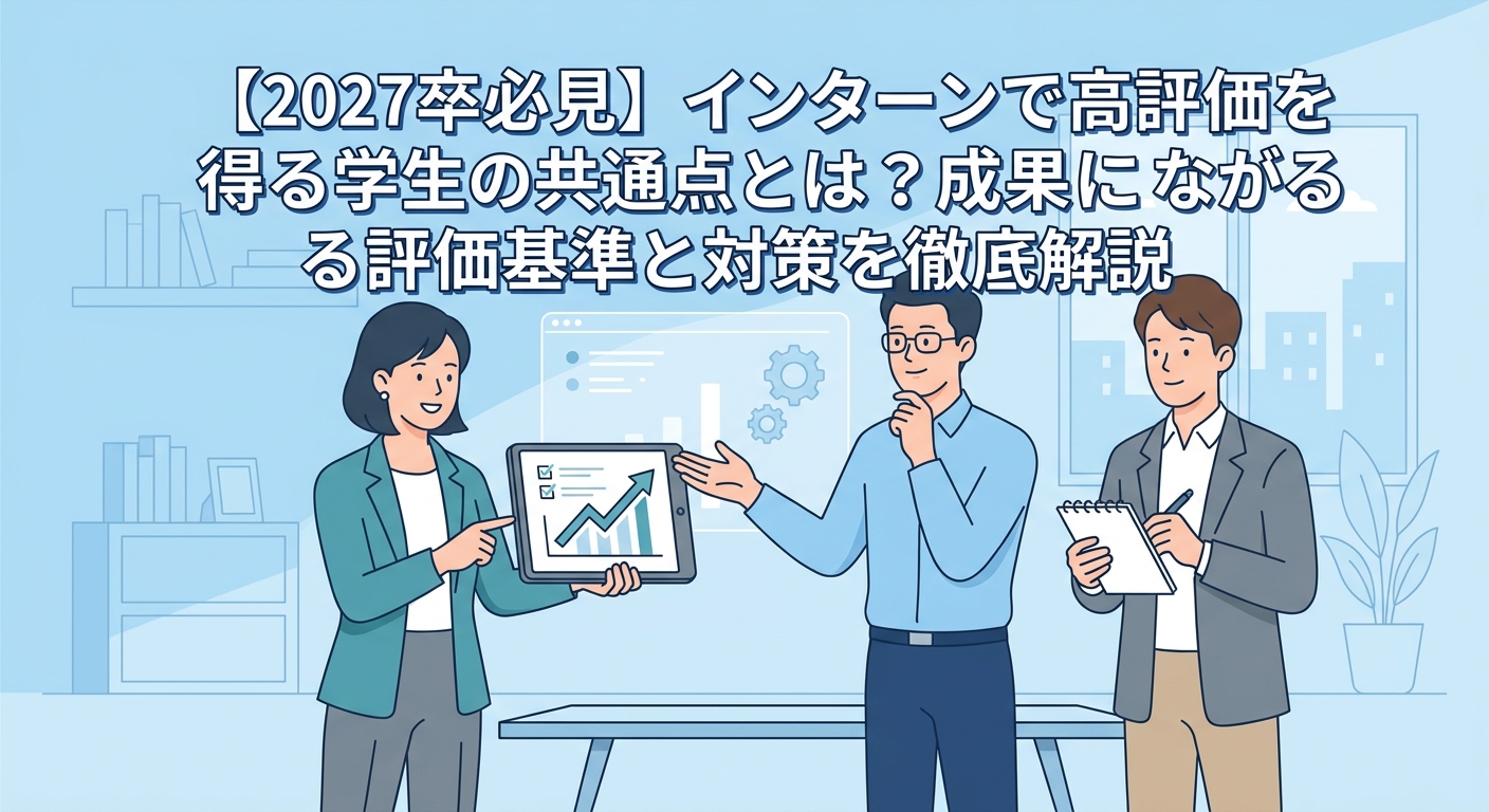 【2027卒必見】インターンで高評価を得る学生の共通点とは？成果につながる評価基準と対策を徹底解説