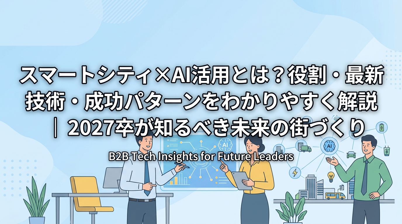 スマートシティ×AI活用とは?役割・最新技術・成功パターンをわかりやすく解説|2027卒が知るべき未来の街づくり