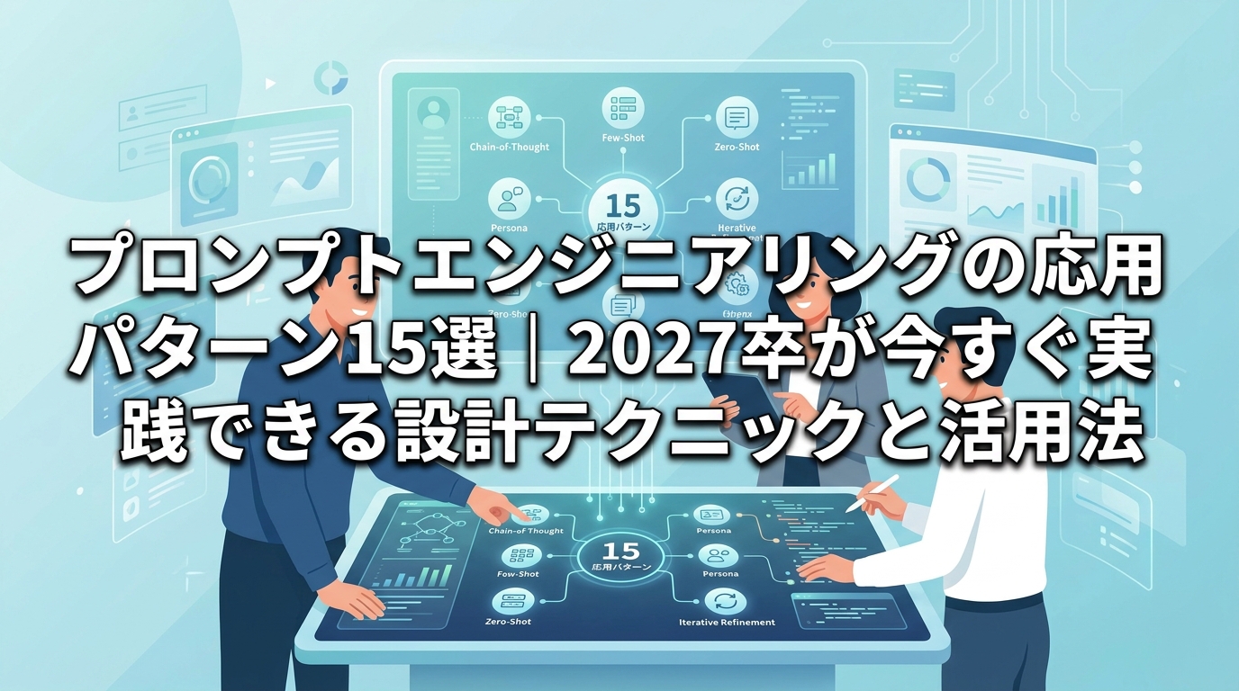 プロンプトエンジニアリングの応用パターン15選|2027卒が今すぐ実践できる設計テクニックと活用法