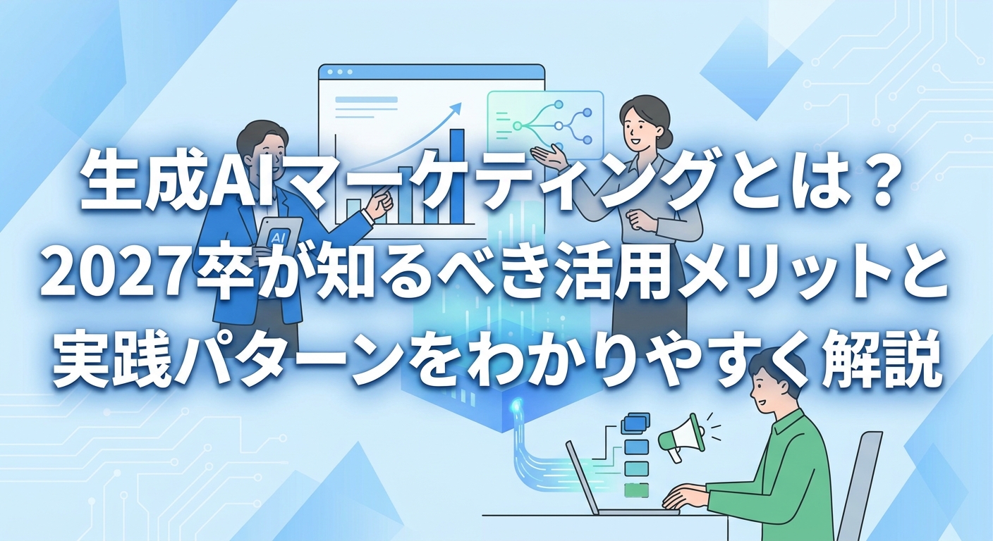 生成AIマーケティングとは?2027卒が知るべき活用メリットと実践パターンをわかりやすく解説