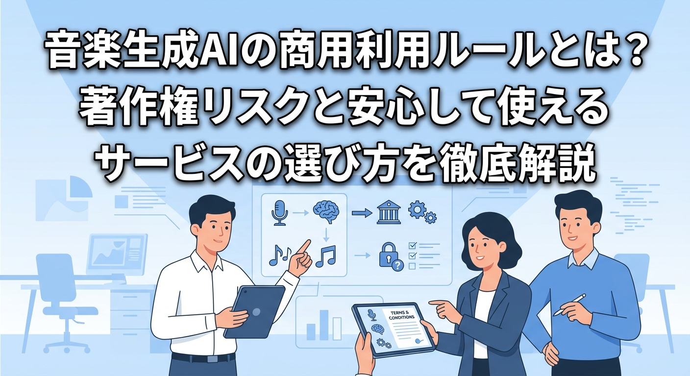 音楽生成AIの商用利用ルールとは?著作権リスクと安心して使えるサービスの選び方を徹底解説
