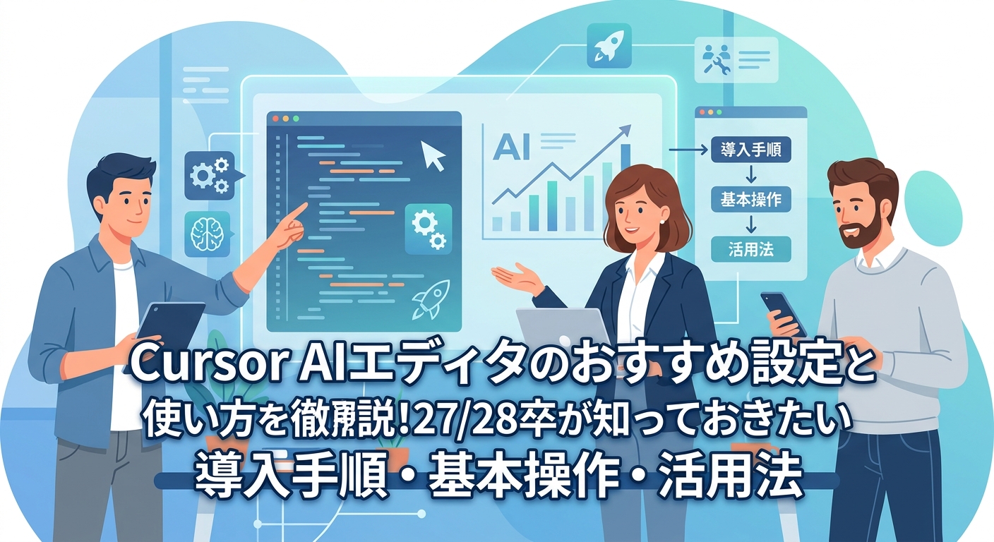 Cursor AIエディタのおすすめ設定と使い方を徹底解説!27/28卒が知っておきたい導入手順・基本操作・活用法