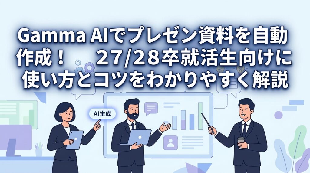 Gamma AIでプレゼン資料を自動作成！27/28卒就活生向けに使い方とコツをわかりやすく解説
