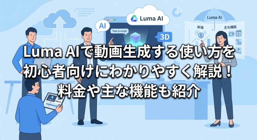 Luma AIで動画生成する使い方を初心者向けにわかりやすく解説！料金や主な機能も紹介