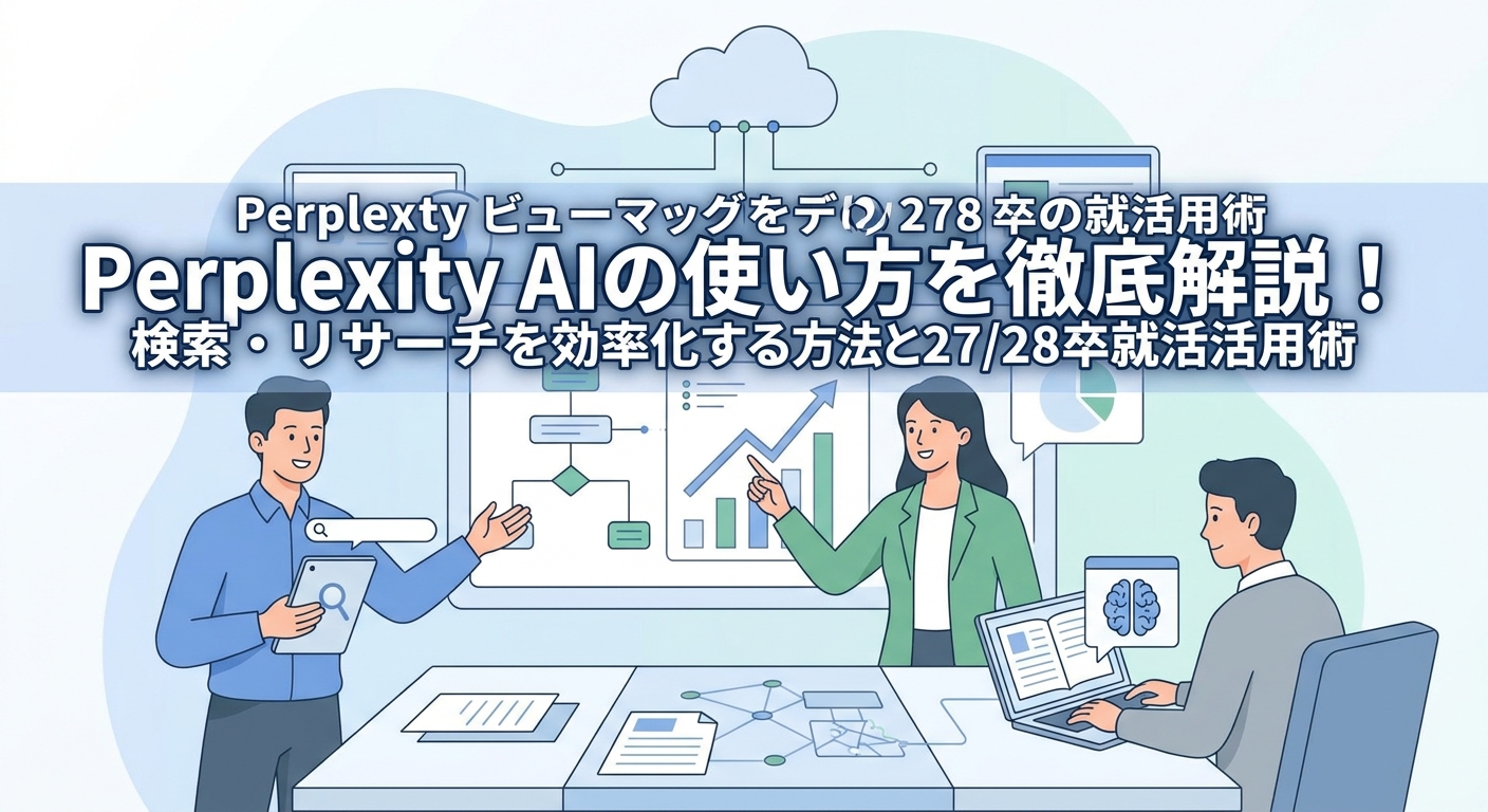 Perplexity AIの使い方を徹底解説！検索・リサーチを効率化する方法と27/28卒の就活活用術