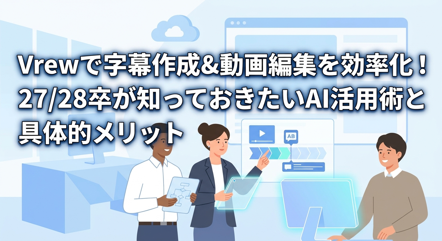 Vrewで字幕作成&動画編集を効率化!27/28卒が知っておきたいAI活用術と具体的メリット