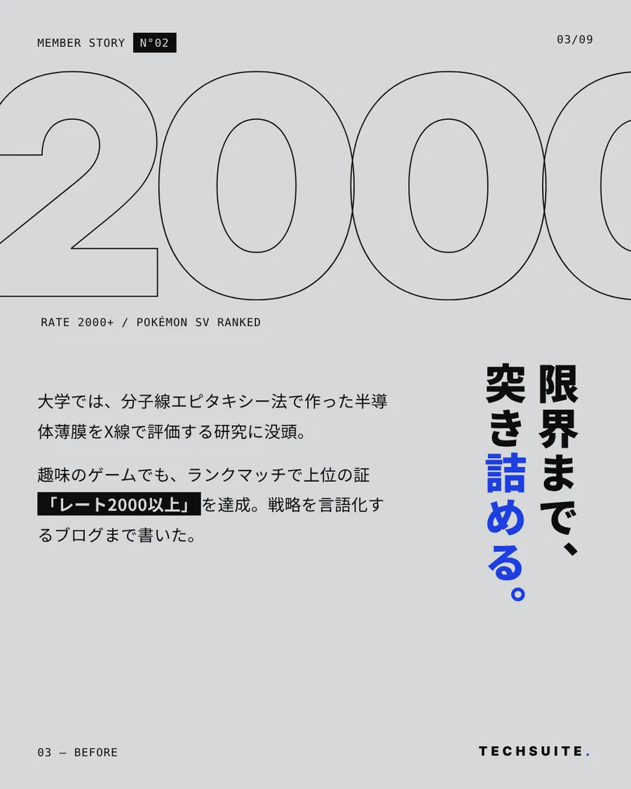 BEFORE：限界まで、突き詰める。