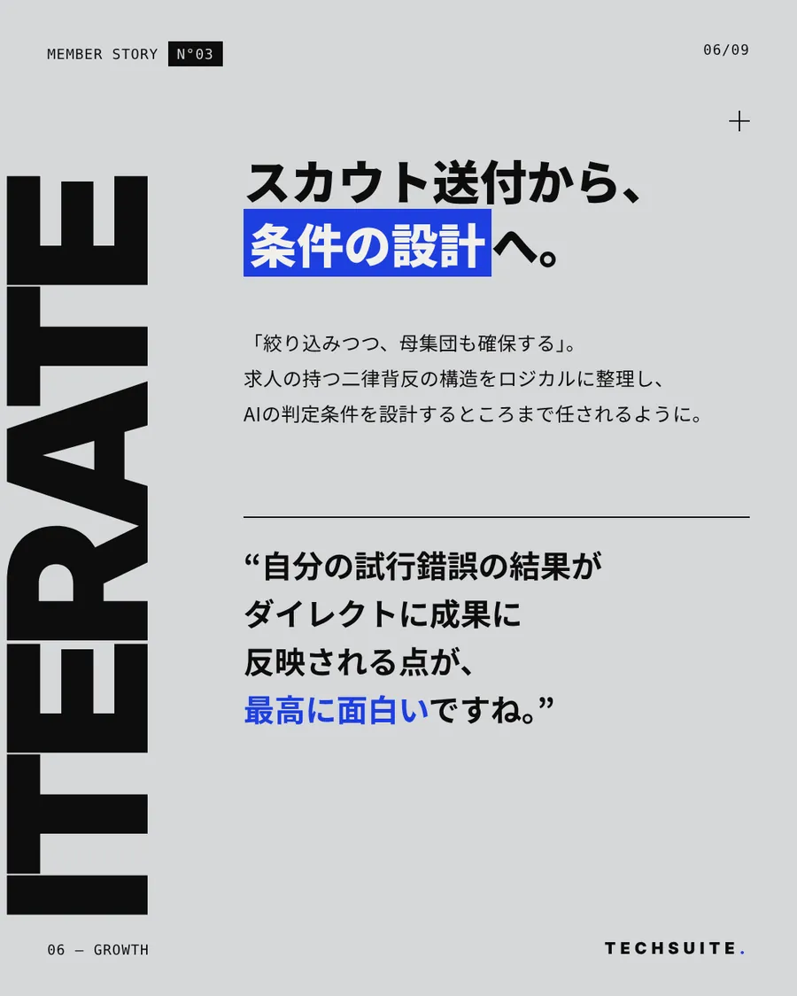 GROWTH：スカウト送付から、条件の設計へ。